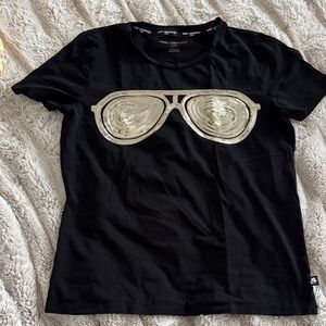 Karl Lagerfeld Black Tee with Sunglasses Logo